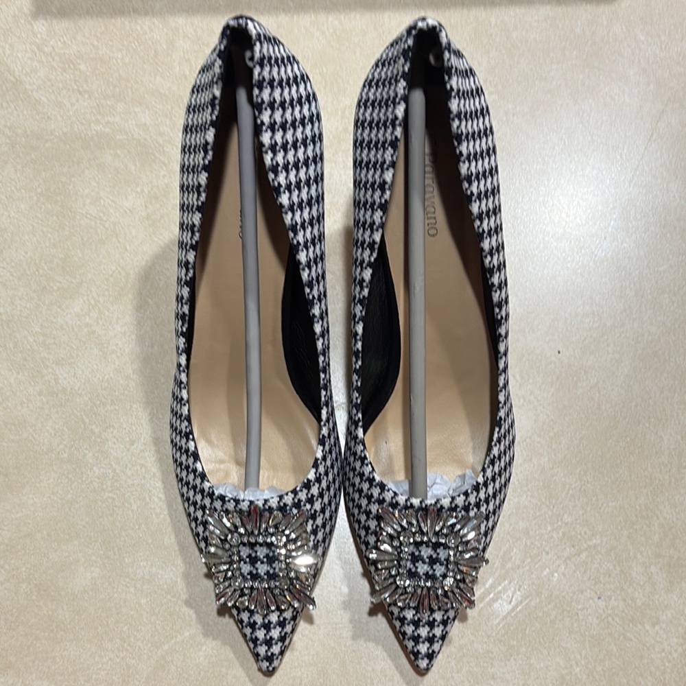 White and Blue Heels with Elegant Design